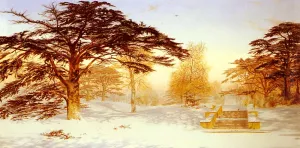 Untrodden Snow, The Terrace, Holland House, Three Miles From Charing Cross - Holland Park by Andrew Maccallum - Oil Painting Reproduction