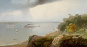 A View of New York from Castle Point, Hoboken by Andrew Melrose Oil Painting