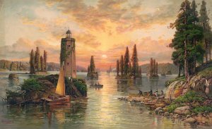 The Thousand Islands, St. Lawrence River by Andrew Melrose Oil Painting