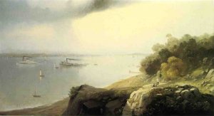 A View of New York From Castle Point, Hoboken by Andrew W. Melrose Oil Painting