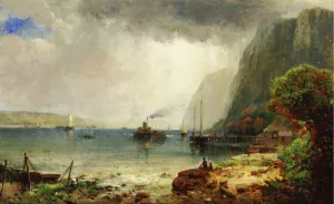 Palisades of the Hudson by Andrew W. Melrose - Oil Painting Reproduction