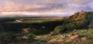 Valley of the Hackensack from the Estate of L. Becker, Esq, Union City, New Jersey by Andrew W. Melrose Oil Painting
