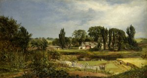 Long Island Homestead, Study From Nature by Andrew W. Warren Oil Painting