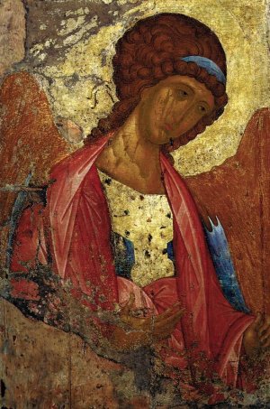 Deesis Range: The Archangel Michael Oil painting by Andrey Rublyov