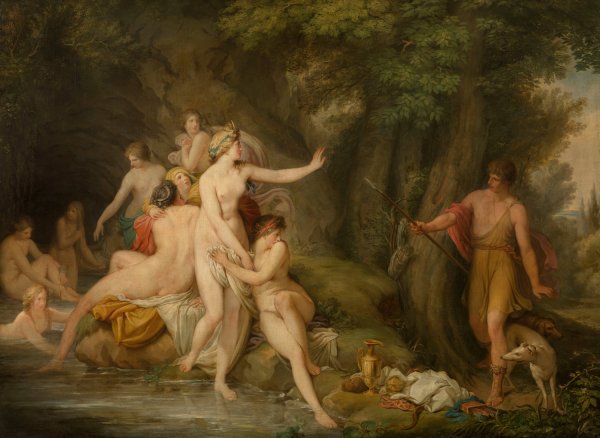 Diana and Actaeon by Andries Cornelis Lens - Hand-Painted Oil Painting Reproduction