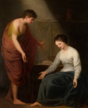 The Annunciation by Andries Cornelis Lens Oil Painting