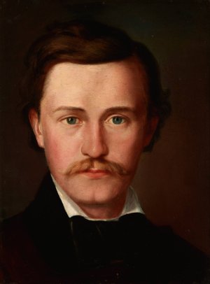 Portrait of Prof. Franciszek Preizendanc by Andrzej Bronislaw Grabowski Oil Painting