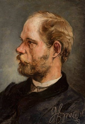 Portrait of Walery Gadomski, Sculptor by Andrzej Grabowski Oil Painting