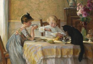 Snack Time by Angele Blanche Denvil Oil Painting