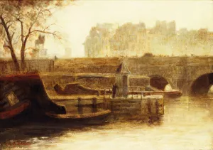 Le Pont-Neuf et l'ile de la Cite, vus du quai Conti by Angele Delasalle Oil Painting