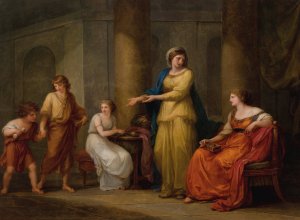 Cornelia, Mother of the Gracchi by Angelica Kauffmann Oil Painting