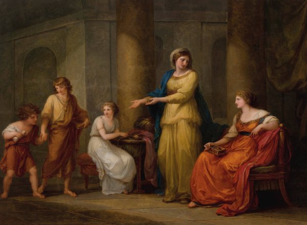 Main Product Photo of Cornelia, Mother of the Gracchi  Painting by Angelica Kauffmann