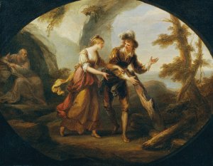 Miranda und Ferdinand by Angelica Kauffmann Oil Painting