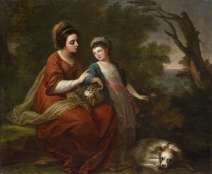 Mrs. Hugh Morgan and Her Daughter by Angelica Kauffmann Oil Painting