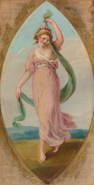Muse with a flowing cloth by Angelica Kauffmann Oil Painting