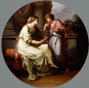 Papirius Praetextatus Entreated by his Mother to Disclose the Secrets of the Deliberations of the Roman Senate by Angelica Kauffmann Oil Painting
