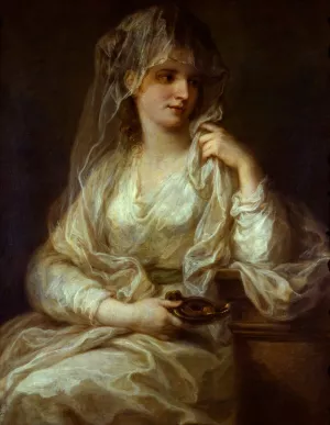 Portrait Of A Lady As A Vestal Virgin Oil painting by Angelica Kauffmann