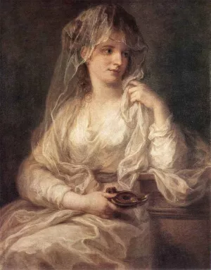 Portrait of a Woman Dressed as Vestal Virgin by Angelica Kauffmann - Oil Painting Reproduction