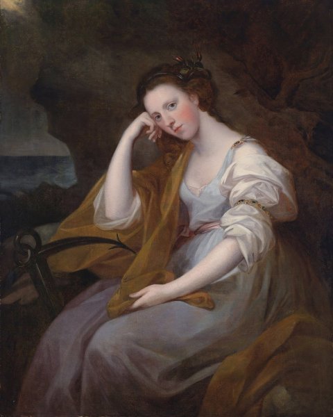 Main Product Photo of Portrait of Lady Louisa Leveson Gower as Spes  Painting by Angelica Kauffmann