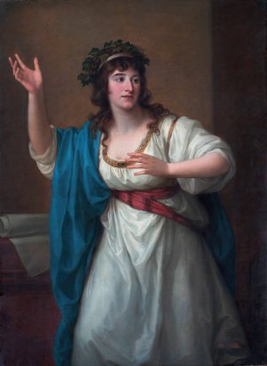 Portrait of the Impromptu Virtuoso Teresa Bandettini-Landucci of Lucca by Angelica Kauffmann Oil Painting