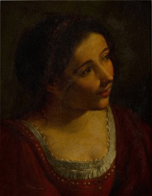 Bust of a woman by Angelo Caroselli Oil Painting
