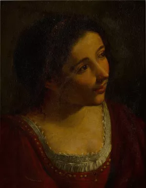 Bust of a woman by Angelo Caroselli Oil Painting