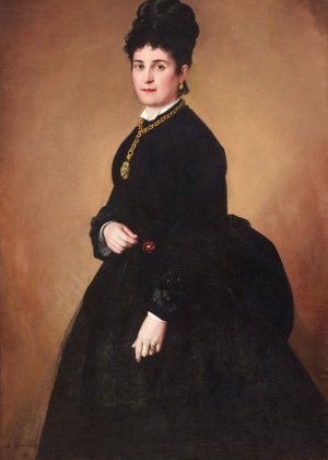 Portrait of a Lady by Angelo Inganni Oil Painting