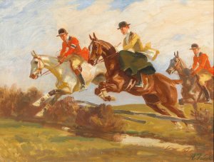 Springreiter Oil painting by Angelo Jank