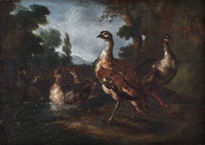 Landscape with Birds by Angelo Maria Crivelli Oil Painting