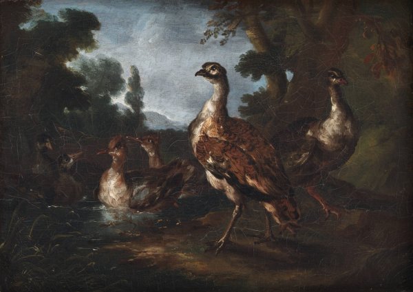 Main Product Photo of Landscape with Birds  Painting by Angelo Maria Crivelli