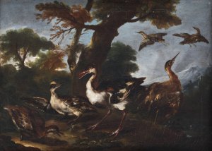 Landscape with Birds by Angelo Maria Crivelli Oil Painting