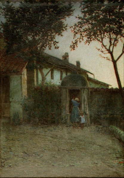 Main Product Photo of Dawn  Painting by Angelo Morbelli