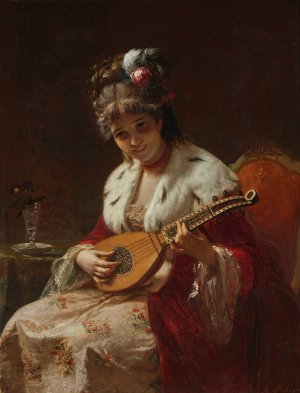 The Cittern by Angelo Ribossi Oil Painting