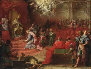Allegori Over drottning Kristinas underkastelse infOr katolska kyrkan och paven Alexander VII by Angelo Trevisani Oil Painting