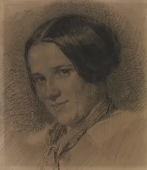 Bildnis einer lachelnden Frau by Angilbert Gobel Oil Painting
