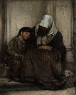 Poor People by Angilbert Gobel Oil Painting