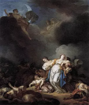 Apollo and Diana Attacking Niobe and Her Children by Anicet-Charles Lemonnier Oil Painting