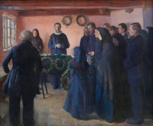 A Funeral  by Anna Ancher - Hand-Painted Oil Painting Reproduction