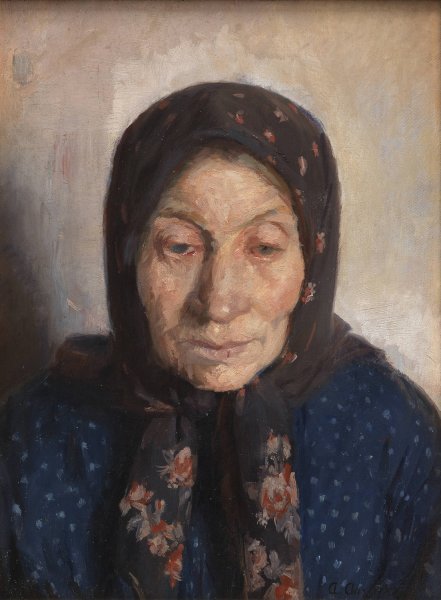 An Old Fisherman's Wife  by Anna Ancher - Hand-Painted Oil Painting Reproduction