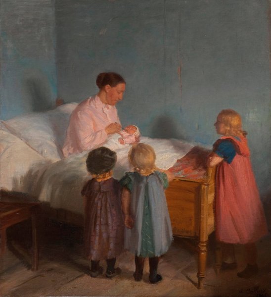 Little Brother  by Anna Ancher - Hand-Painted Oil Painting Reproduction