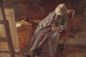 The Painter Vilhelm Kyhn Smoking his Pipe by Anna Ancher Oil Painting