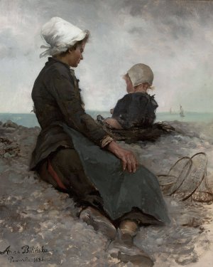 At the seaside by Anna Bilinska-Bohdanowicz Oil Painting