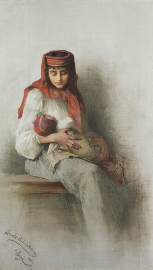 Wie Sniaczka z dzieckiem by Anna Bilinska-Bohdanowicz Oil Painting