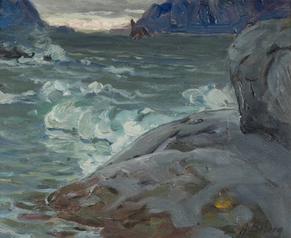 Beach. Study from North Norway by Anna Boberg - Hand-Painted Oil Painting Reproduction