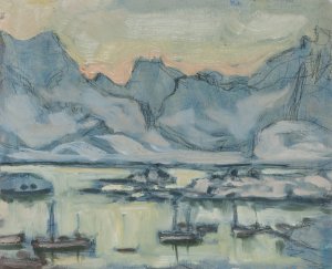 Boat with Net. Study from Lofoten by Anna Boberg Oil Painting