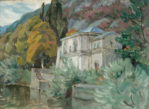 By Lago di Como. Study from Italy by Anna Boberg Oil Painting