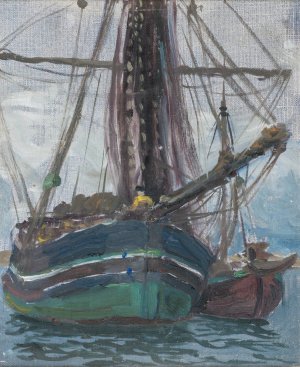 Fog Rising from the Sea. Study from Lofote by Anna Boberg Oil Painting