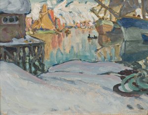 From Svolvaer Harbour. Study from Lofoten by Anna Boberg Oil Painting