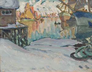 From Svolvaer Harbour. Study from Lofoten by Anna Boberg Oil Painting