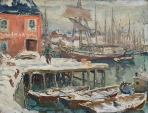 Jetty, Lofoten. Study from North Norway Oil painting by Anna Boberg